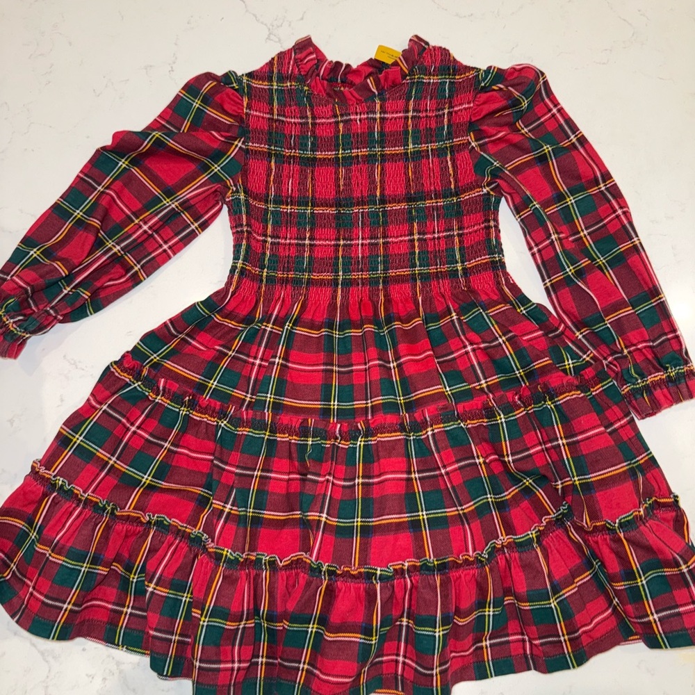 RALPH LAUREN Plaid Long Sleeve Dress